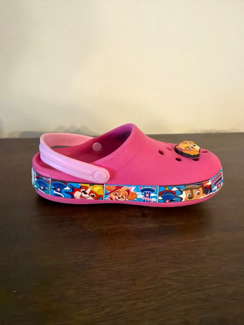 Crocs Paw Patrol Clogs Girls Pink Slip-On Shoes, Size C11